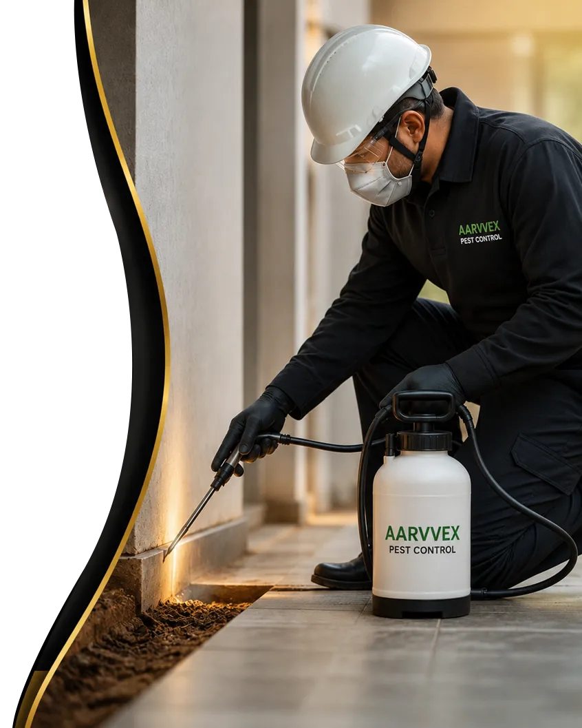 Professional anti-termite treatment technician